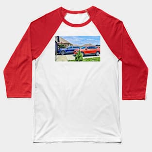 Red and Blue Car Photo Baseball T-Shirt